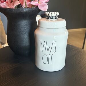 Rae Dunn White 'Paws Off' Dog Treat Jar